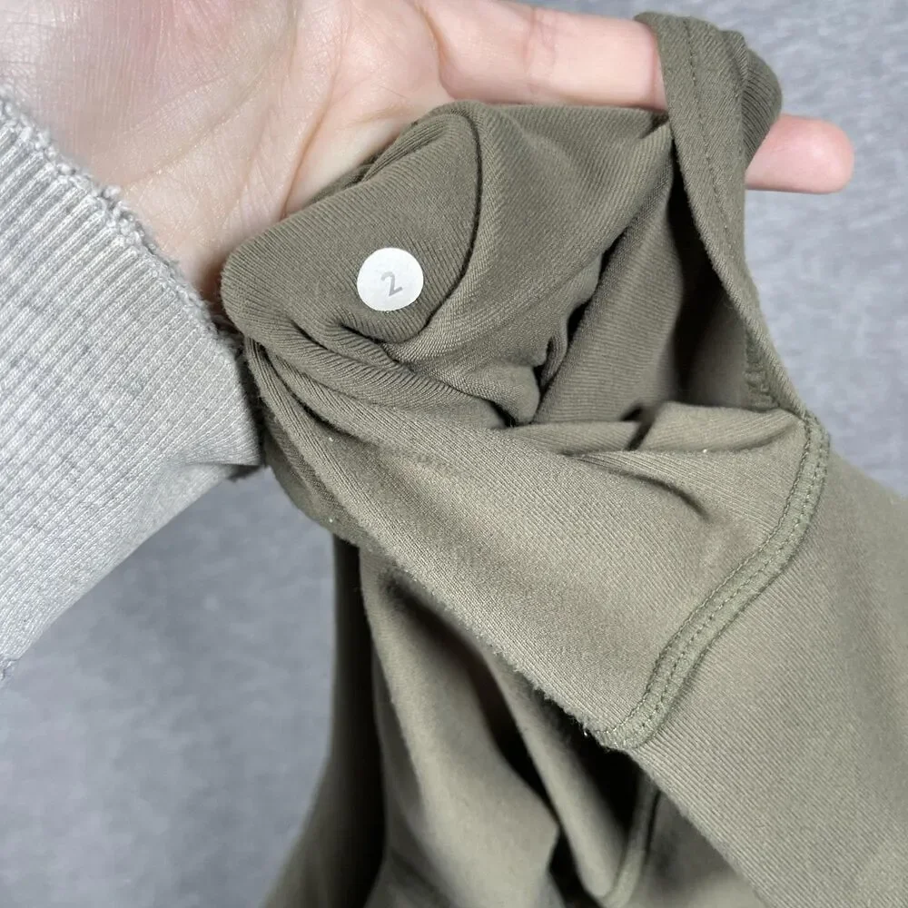 Lululemon Leggings Womens 2 Green Cropped Yoga Slim Pockets Drawstring